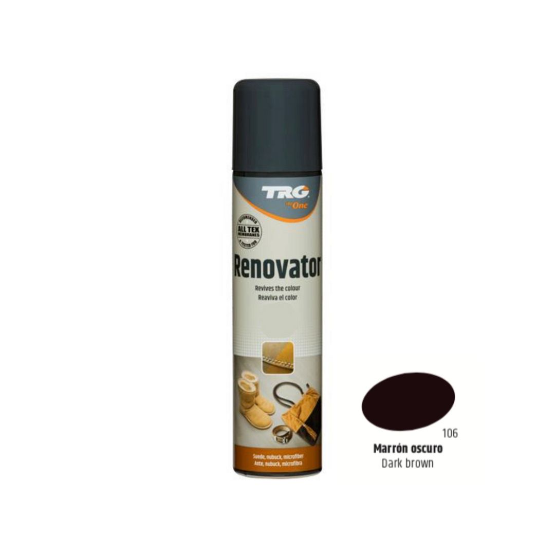ciemnobrązowy spray do renowacji zamszu Suede Renovator TRG the One dark brown 106